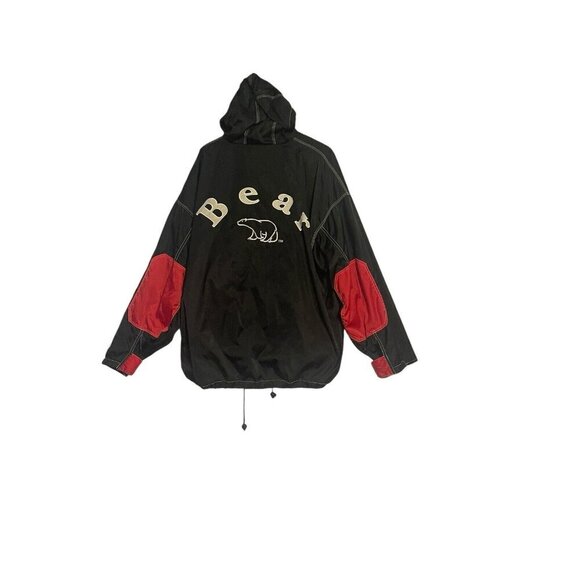VINTAGE BEAR Windbreaker JACKET Logo MEN'S SIZE Large Black - Picture 8 of 11